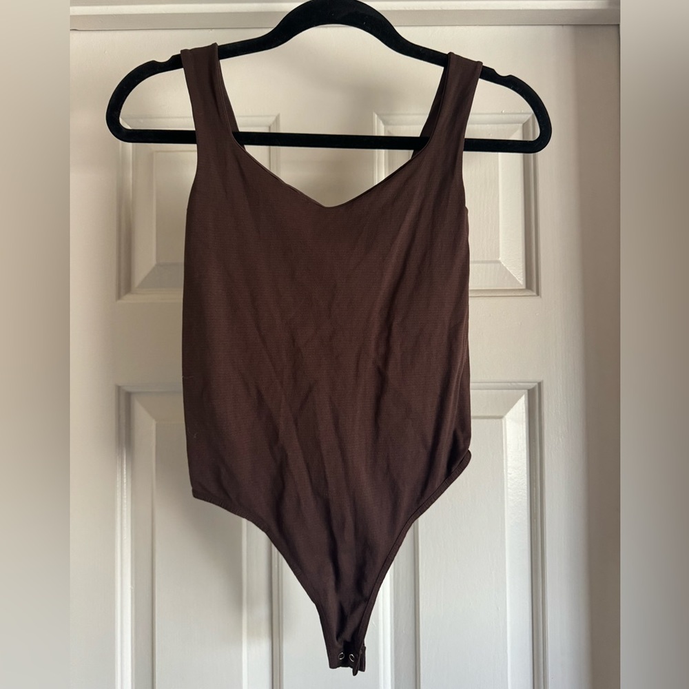 Brown free people bodysuit